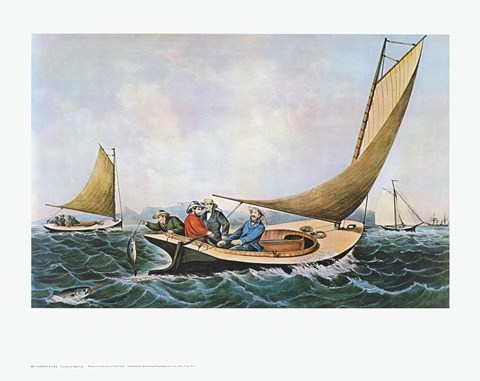 Framed Trolling for Bluefish Print