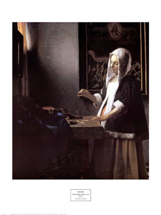 Framed Woman Holding a Balance Print