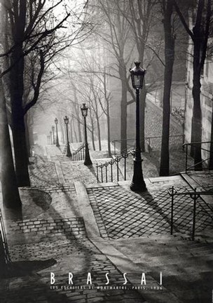 Framed Les Escaliers de Montmartre, Paris Print