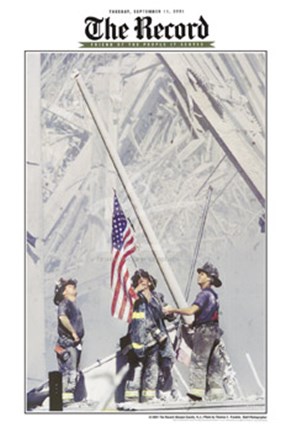 Framed Flag Raising at Ground Zero Print