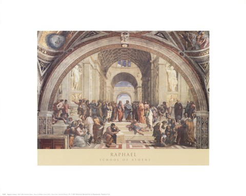 Framed School of Athens, c.1511 Print