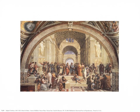 Framed School of Athens, c.1511 Print