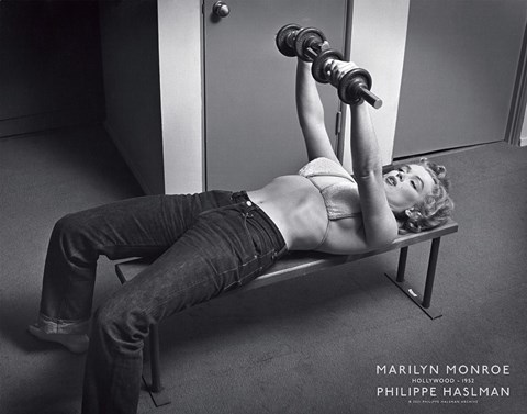 Framed Marilyn Monroe with Weights Print