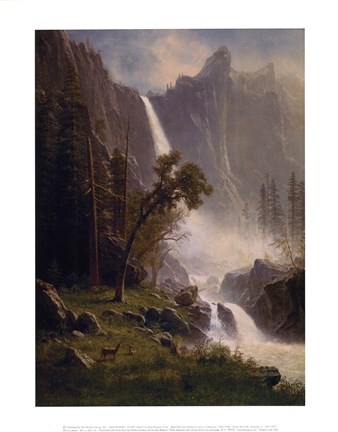 Framed Bridal Veil Falls, Yosemite, ca 1871-73 Print