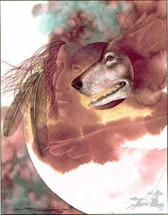 Framed One with Wolf (Le) Print