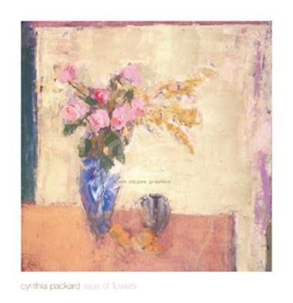 Framed Vase of Flowers Print