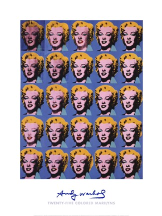 Framed Twenty-Five Colored Marilyns, 1962 Print