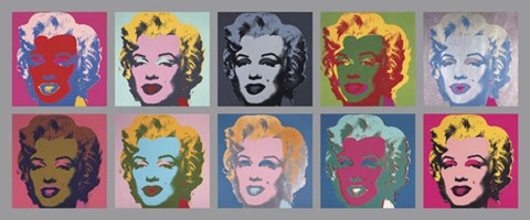 Framed Ten Marilyns, 1967 Print