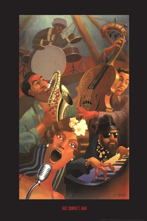 Framed Jazz Quintet Print