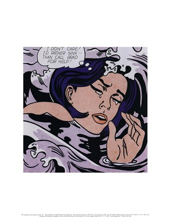 Framed Drowning Girl Print