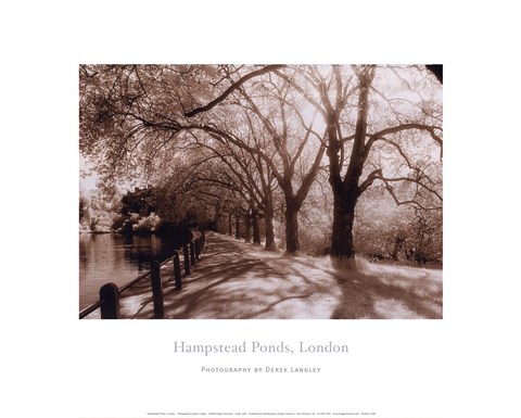 Framed Hampstead Ponds, London Print