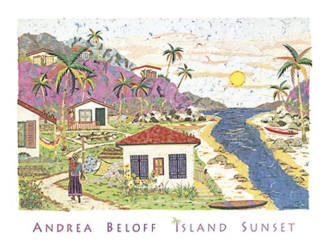 Framed Island Sunset Print
