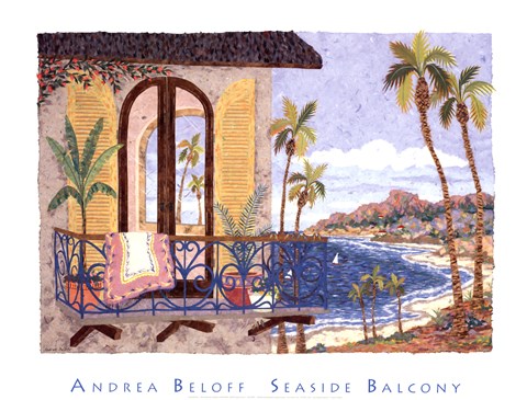 Framed Seaside Balcony Print
