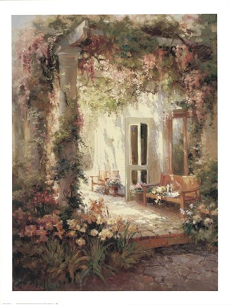 Framed Sunlit Terrace Print