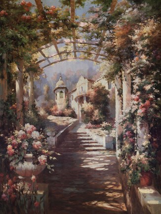 Framed Romantic Pathway I Print