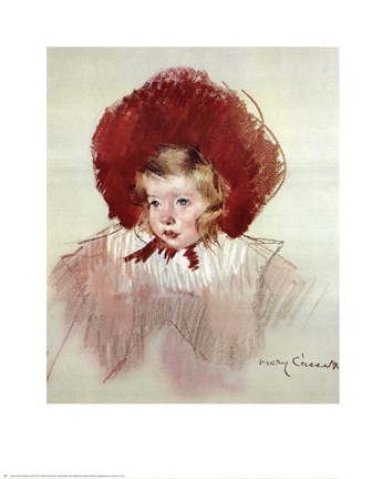 Framed Child with Red Hat Print