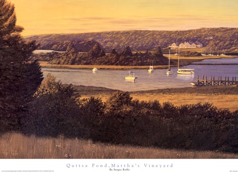 Framed Quista Pond, Martha&#39;s Vineyard Print