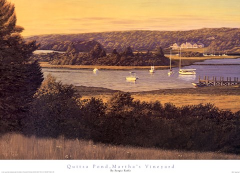 Framed Quista Pond, Martha's Vineyard Print