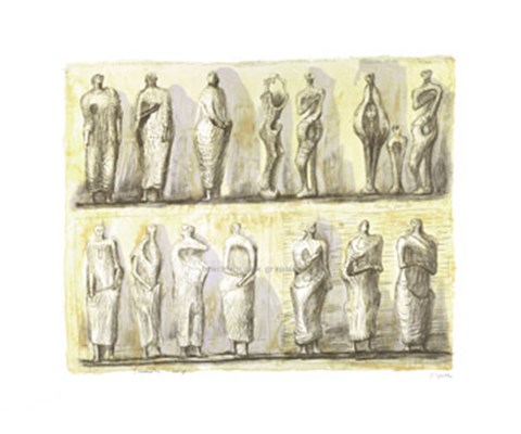Framed Standing Figures (serigraph) Print