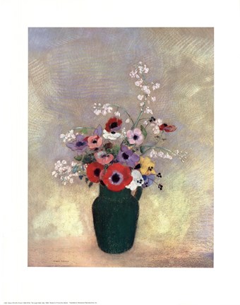 Framed Large Green Vase Print