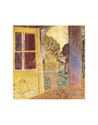 Framed Door Open onto the Garden Print