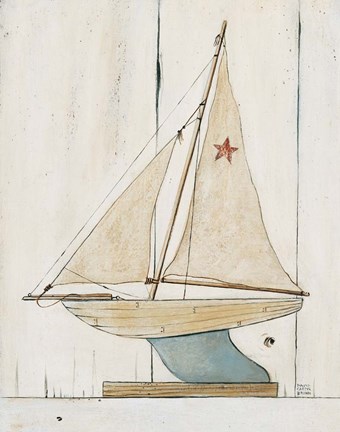 Framed Pond Yacht II Print