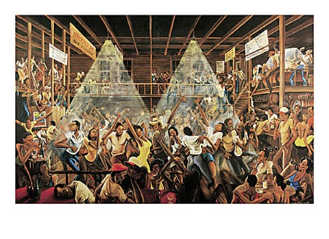 Framed Night Life at the Studio Print