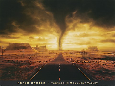 Framed Tornado in Monument Valley Print