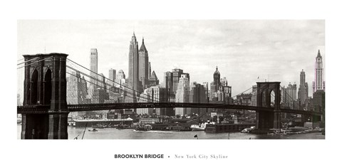 Framed Brooklyn Bridge - panorama Print
