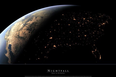 Framed Nightfall: Sunset in the Rockies Print