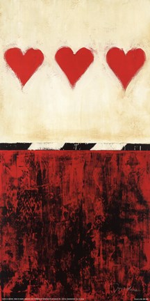 Framed Three of Hearts Print