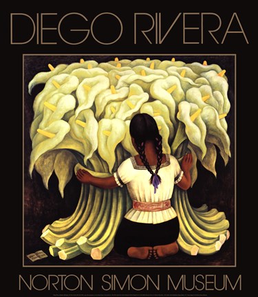 Framed Girl with Lilies Print