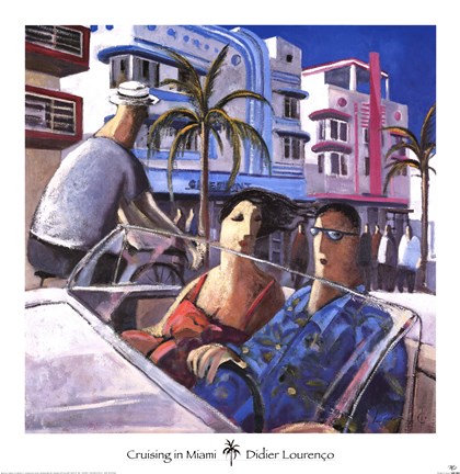 Framed Cruising in Miami Print