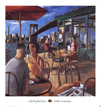 Framed Cafe by the River Print