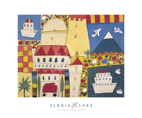 Framed Les Vacances d'Ete Print