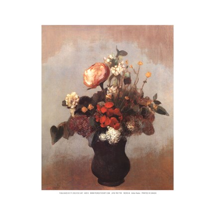 Framed Pivoine Geranium Et Lilas Print