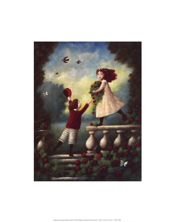 Framed Children Playing: Garland Print