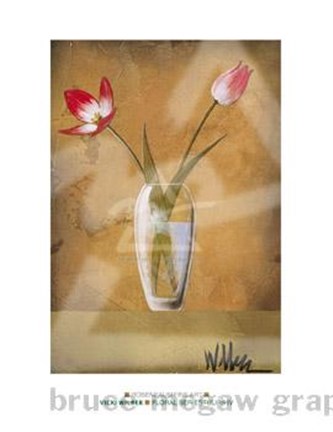 Framed Floral Series Tulips IV (Red Tulips) Print