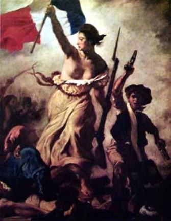 Framed Liberty Leading People Print