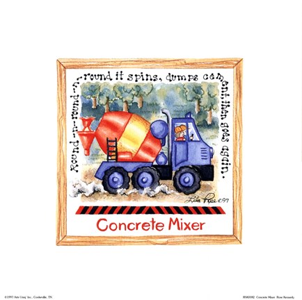 Framed Concrete Mixer Print