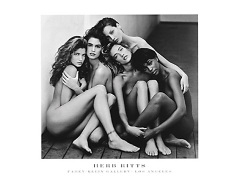 Framed Stephanie, Cindy, Christy, Tatjana, Naomi 1989 Print