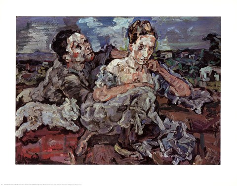 Framed Lovers with Cat Print