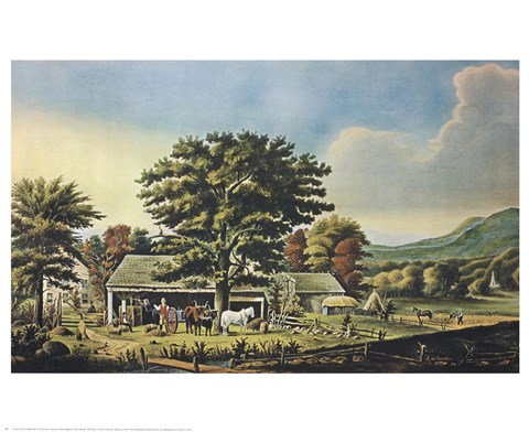 Framed Autumn in New England - Cider Making Print