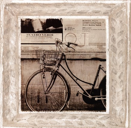 Framed Bicycle In Florence Print