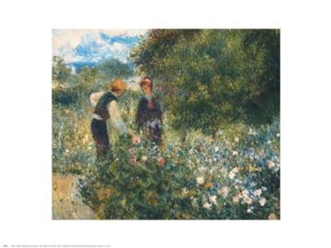 Framed Picking Flowers Print