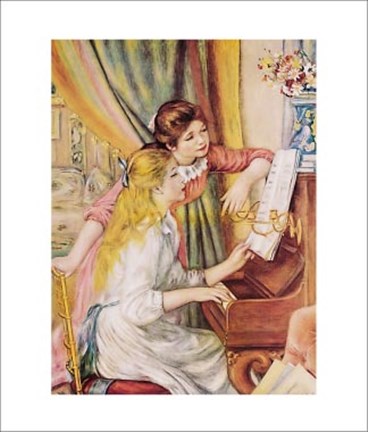 Framed Two Young Girls at the Piano Print
