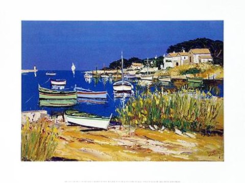 Framed Le Voilier Sur La Cote Varoise Print