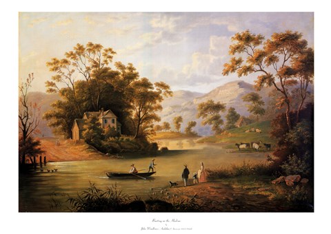 Framed Boating On The Hudson Print