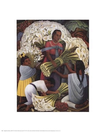 Framed Flower Vendor Print