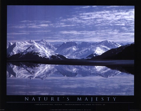 Framed Snowy Lake Peak Print